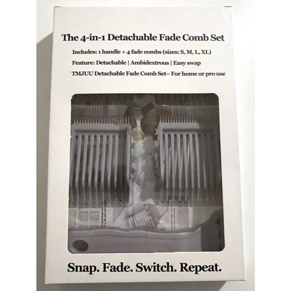 4-in-1 Detachable Fade Comb Set | Left & Right Handed Barber Combs for Blending